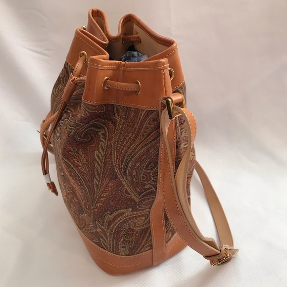 GiANI BERNINI Satchel Purse Color Beige/ Brown - Picture 2 of 11